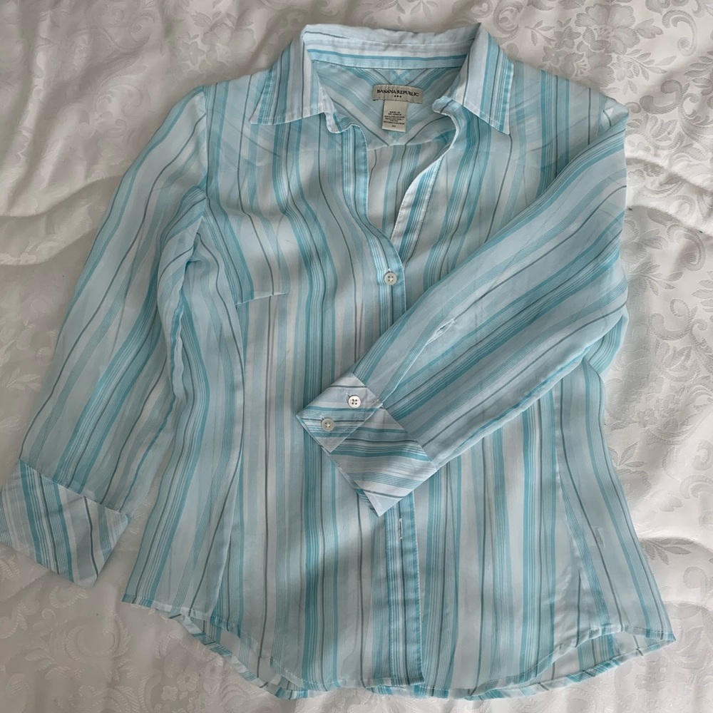 Banana Republic sheer button down shirt